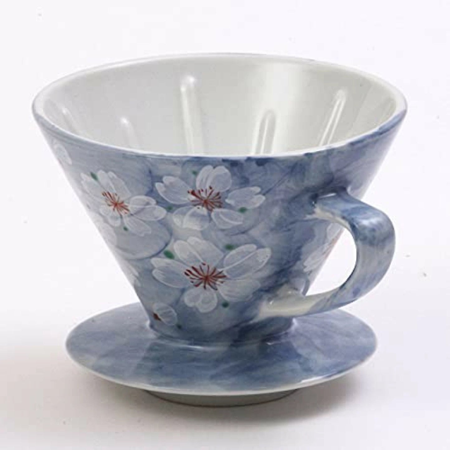 日本制Bloom 弥生花陶瓷滤杯美浓烧蓝色